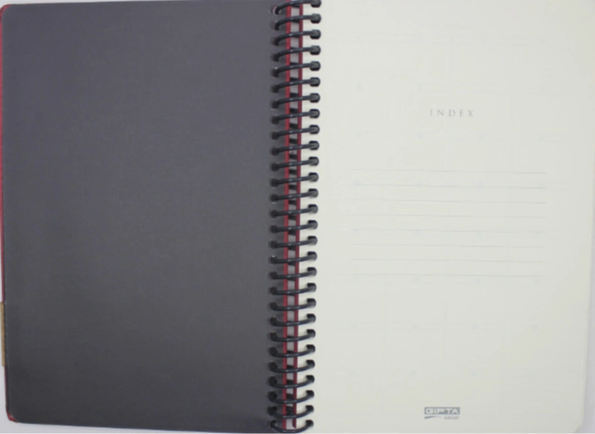 Vip Spiralli Deri Kapak Defter 140 Yaprak Çizgili 17x24 Açık Gri