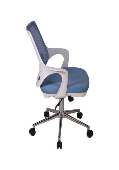 Ofisbazaar Buya Beyaz Fileli Çalışma Koltuğu Ergonomik Şef Ve Toplantı Koltuğu Açık Mavi Mavi