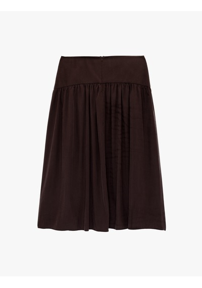 Koton Normal Bel Pilili Kloş Midi Etek Mürdüm 6sak70012ew Mor