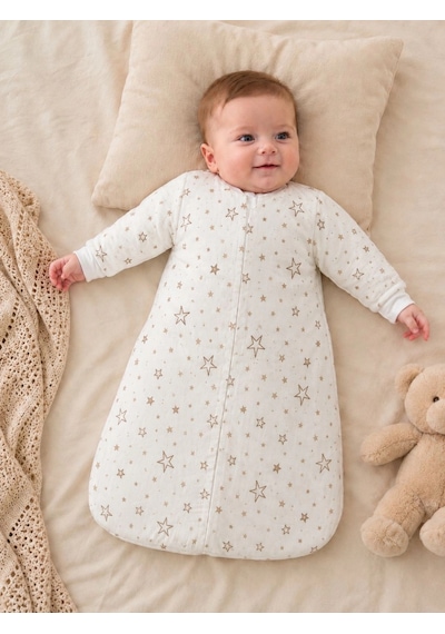 Begi 2.5 Tog Elyaflı Torba Uzun Kollu Uyku Tulumu % 100 Pamuk Unisex