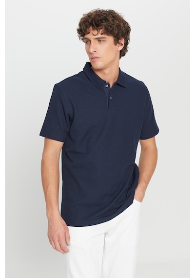 AC&Co / Altınyıldız Classics Erkek Lacı %100 Pamuk Slim Fit Dar Kesim Polo Yaka Jakarlı Triko Tişört Lacı
