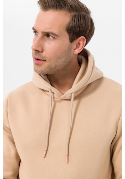 Süvari Kapüşonlu Yaka Regular Kalıp Düz Bej Sweatshirt Bej