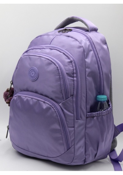 Büyük Boy Lila Renk Unisex Özel Saten Su İtici Kumaş Okul Çantas