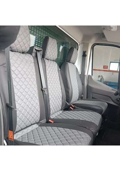Ford Transit Uyumlu Tek Kabin Araca Özel Deri Oto Koltuk Kılıfı