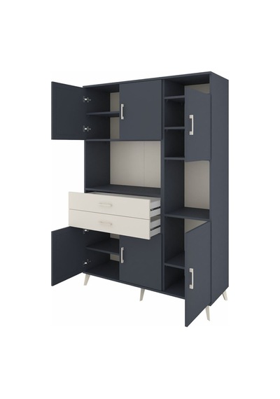 Hyperion Dolap 9 Raflı 2 Çekmeceli 6 Kapaklı 132x44x195 Antrasit-antrasit/aytaşı Antrasıt/aytası Hyperion Dolap 9 Raflı 2 Çekmeceli 6 Kapaklı 132x44x195 Antrasit-antrasit/aytaşı Antrasıt/aytası