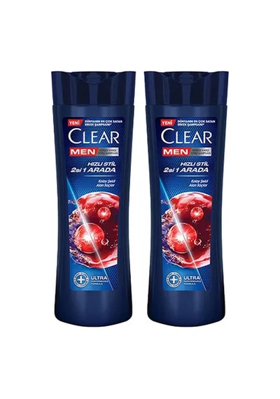 4 Adet Clear Men Hızlı Stil 2'si 1 Arada Şampuan