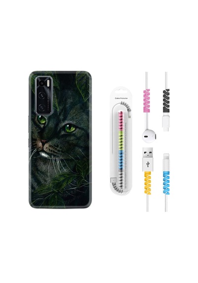 Vivo Y70 Kılıf Rasta Boyun Askılı Flowers Cat 1345