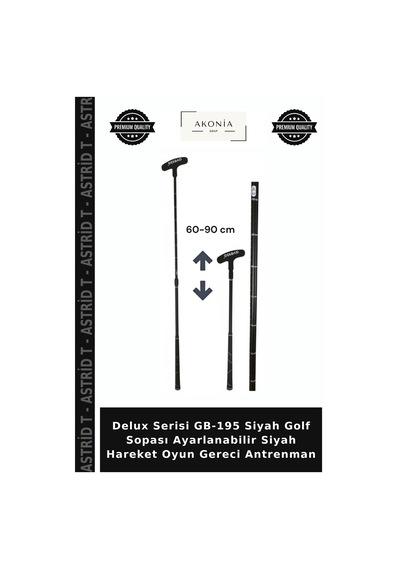Delux Serisi Gb-195 Siyah Golf Sopası Ayarlanabilir Siyah Hareket Oyun Gereci Antrenman