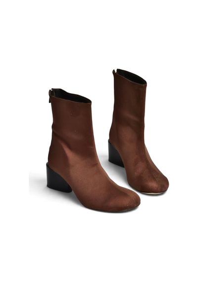 Fox Shoes Z920234002 Kahverengi Süet Kalın Topuklu Kadın Bot
