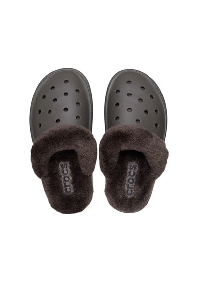 Crocs Classic Fuzz Scuff Terlik Kahverengi