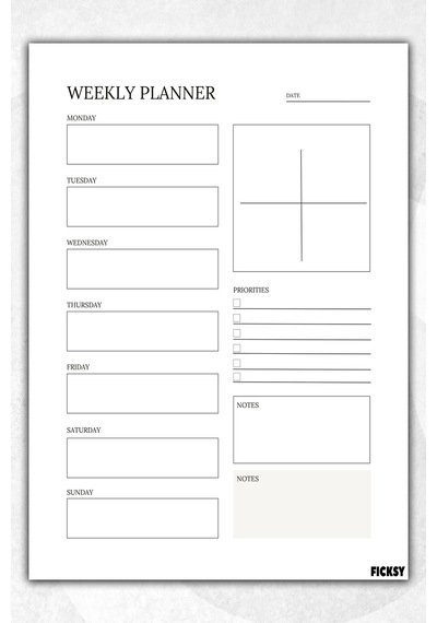 Haftalık Planlayıcı - A4 Ebat Yapılacaklar - 30 Yaprak - Weekly Planner - 2712 Çok Renkli