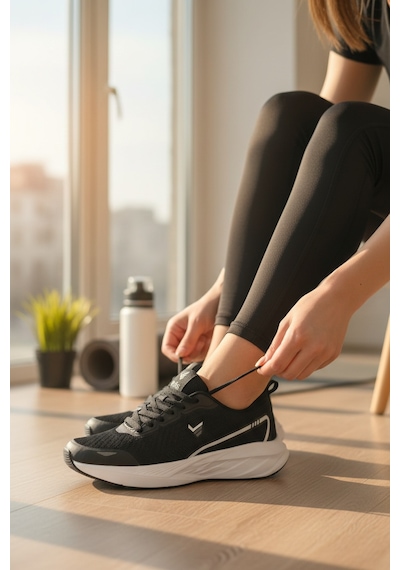 Enoch Kadın Ortopedik Dynamic Step Comfort Koşu Sneaker Siyah Beyaz