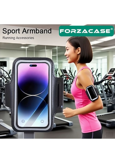 Forzacase Xiaomi 13 İle Uyumlu Spor Ve Koşu İçin Anahtar Kulaklık Girişli Kol Bandı Fc1147 Siyah