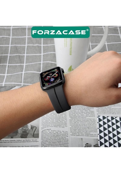 Forzacase Apple Uyumlu  Watch 10 Series 46mm İle Manyetik Tokalı Silikon Kordon Kayış - Fc272 Lacivert
