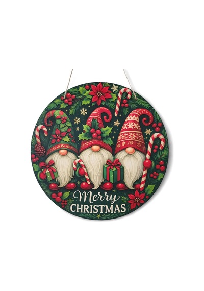 Yılbaşı Cüceleri Kapı Ve Duvar Süsü Merry Christmas 1
