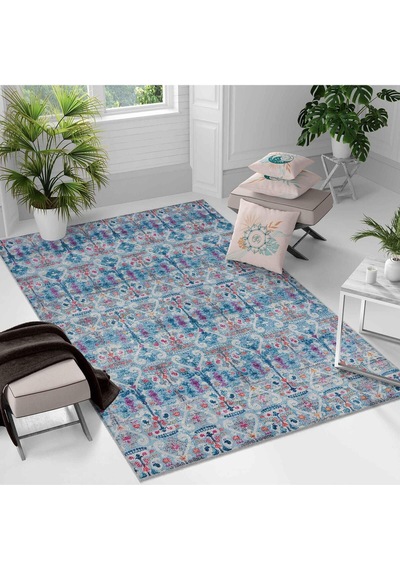 Kaymaz Taban Yıkanabilir Halı Mutfak, Salon, Yatak Odası İçin Modern Dijital Baskı Halı Slnhalı39 - 0131 Çok Renkli