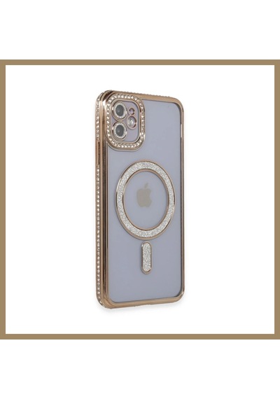 Bezos İphone 11 Kılıf Joke Simli Magneticsafe Kılıf - Gold 22
