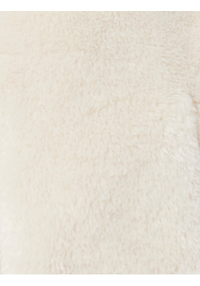 Koton Uzun Kollu Cepli Fermuarlı Crop Peluş Bomber Ceket Ekru 6wak00130ew Ekru