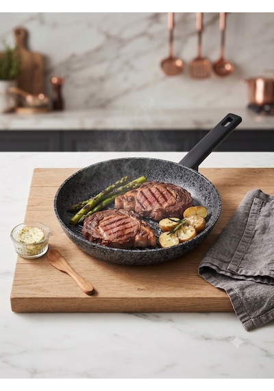 Silver Stone Ultra Güçlü Granit Tava 30 Cm Gümüş- Siyah