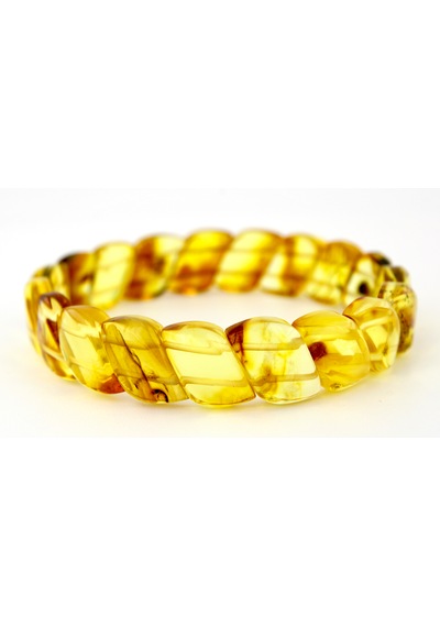 Kehribar Bileklik Fosilli Roleks Özel Tasarım Ambergold Blk23-49 Çok Renkli