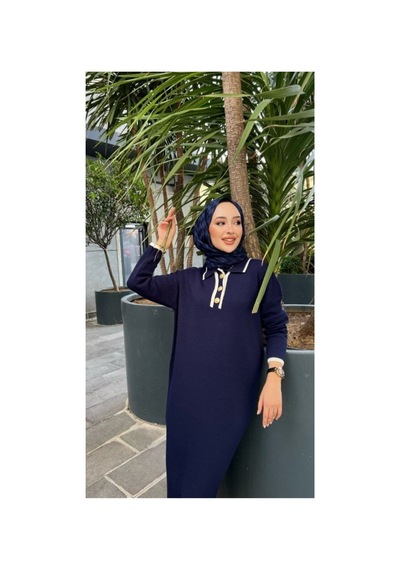 Kurgan Tekstil Kadın Oversize Düğmeli V Yaka Fitilli Triko Tesettür Elbise Günlük Kullanım Kombinlenebilir Lacivert - 711224635 Lacivert Kurgan Tekstil Kadın Oversize Düğmeli V Yaka Fitilli Triko Tesettür Elbise Günlük Kullanım Kombinlenebilir Lacivert - 711224635 Lacivert