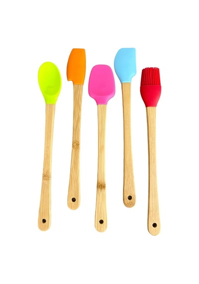 Bella 5 Li Mini Bambu Spatula Seti Silikon Çok Renkli Diğer