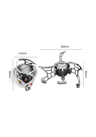 Bulin Bl100-t4-a Windpro 3500w Rüzgar Korumalı Izgaralı Kamp Ocağı Gri
