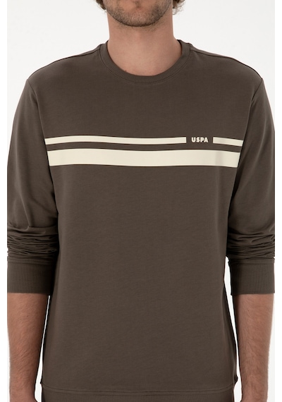 U.S. Polo Assn. Erkek Regular Fit Bisiklet Yaka Vizon İnce Sweatshirt 50313801-VR052