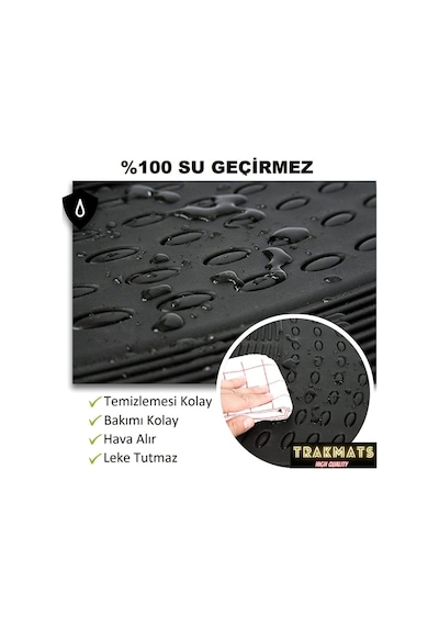 Trakmats Kyb25702 2010 Universal Oto Paspas Desenli Siyah Opel Combo Combi İle Uyumlu Açık Bej
