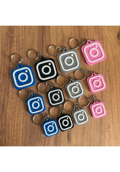 Nfc Anahtarlık - İnstagram Anahtarlık Siyah Orta Boy 3,5 Cm
