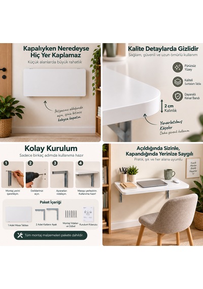 Montessori Masa 90x50 CM Katlanabilir Duvar Masası Çocuk Çalışma Oyun ve Aktivite Masası Beyaz Montessori Masa 90x50 CM Katlanabilir Duvar Masası Çocuk Çalışma Oyun ve Aktivite Masası Beyaz
