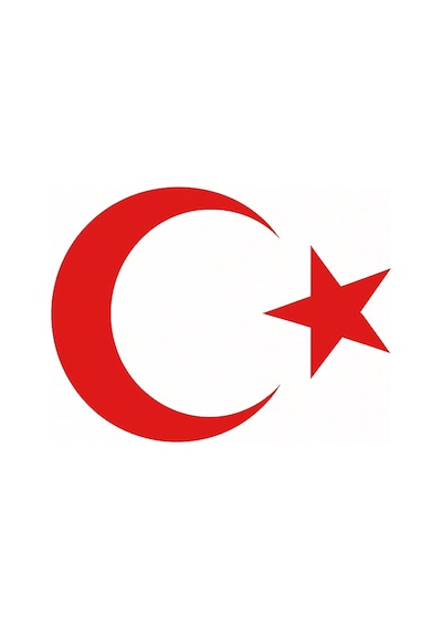 Türk Bayrağı Oto Sticker Kırmızı 23x17 Cm