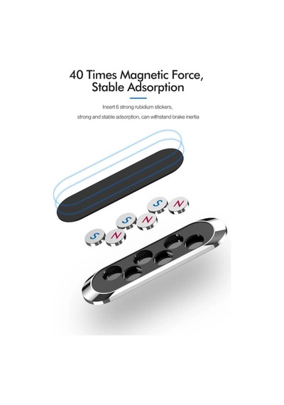 Jx-007 Gümüş Çok Amaçlı Magnetic Car Holder Araç İçi Telefon Tutucu