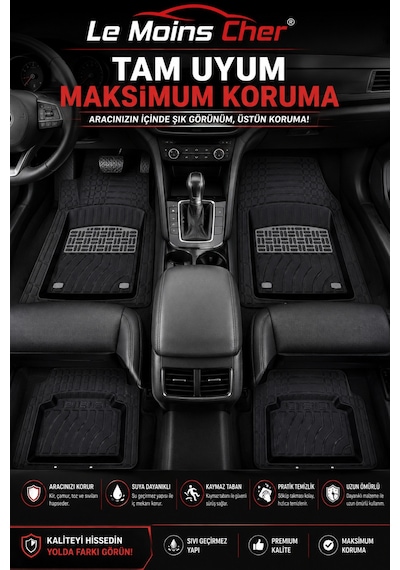 Mg Hs Comfort Havuzlu Oto Paspası Kaymaz Taban Dayanıklı Joker Krom