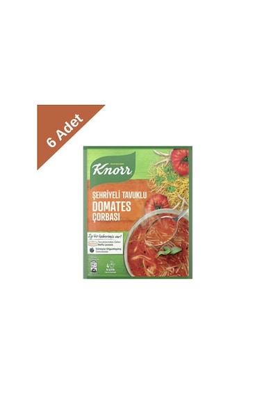 Knorr Şehriyeli Tavuklu Hazır Domates Çorbası 67 G X6 Adet