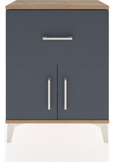 Arges Komodin 3 Raflı Tek Çekmeceli 2 Kapaklı 60x30x80 Çam-an... Çam