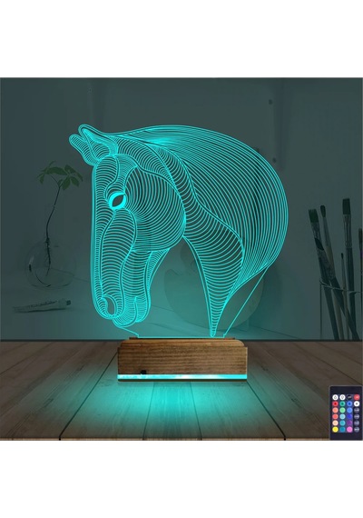 Luvivia At Tasarım 3d Lamba - Masa Gece Lambası V2 Şeffaf