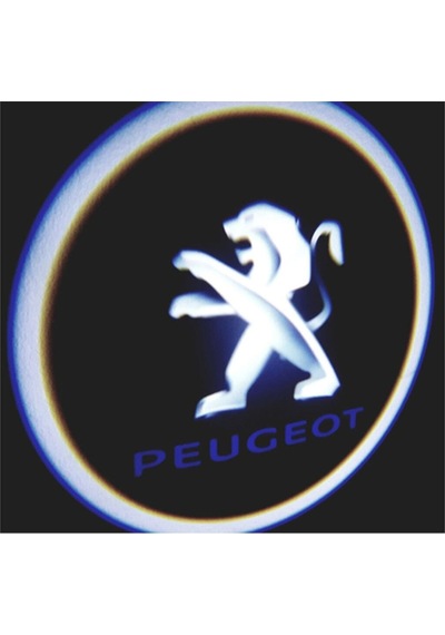 Peugeot Araçlar Için Pilli Yapıştırmalı Kapı Altı Led Logo