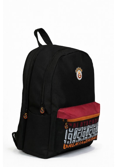 Galatasaray Lisanslı 3 Bölmeli Sırt Çantası - Laptop Gözlü Su İtici Özellikli Renkli Baskılı Okul Çantası Siyah