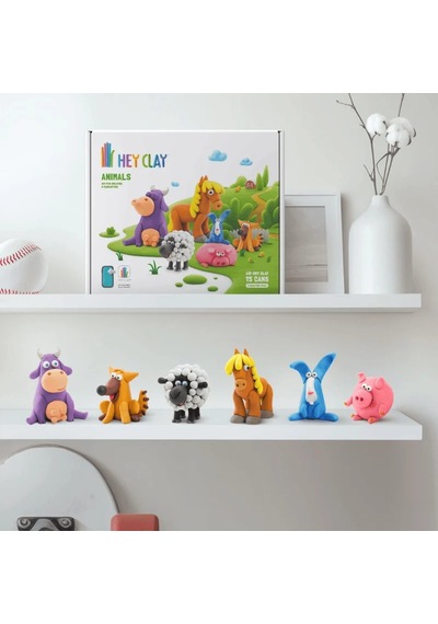 Hey Clay Yaratıcı Kil Seti - Animals Çok  Renkli
