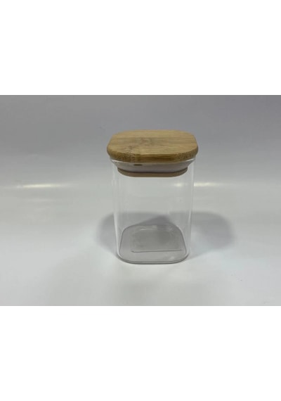 Gönül Gnl 3289 Bambu Kapaklı Borosilikat Kavanoz 6x6x8 Cm Şeffaf