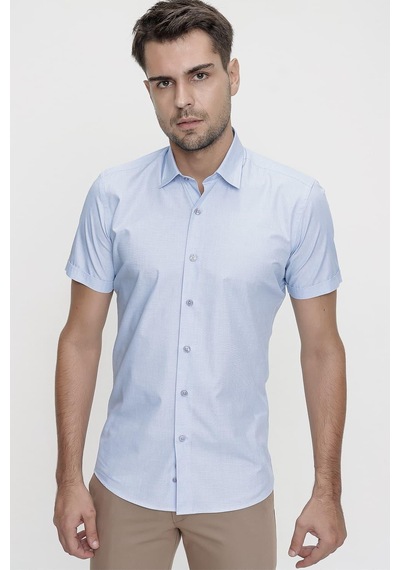 Efor G 1474 Slim Fit Mavi Spor Gömlek Mavi