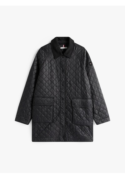 Tommy Hilfiger Padded Nylon Reg Quılted Coat Kadın Siyah Parka - Ww0ww46448 Siyah