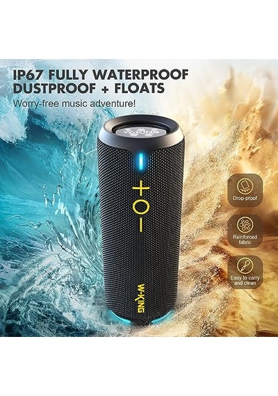 Bluetooth Hoparlörler - Ip67 Su Geçirmez Dış Mekan Taşınabilir Kablosuz Hoparlör, 40w Hd 360 Işıklı Stereo S