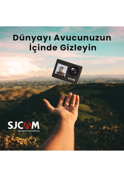 SJCAM SJ4000 Dual Screen WiFi 4K UHD 16MP 170° 2”/1.3” Çift Ekranlı Aksiyon Kamerası Siyah