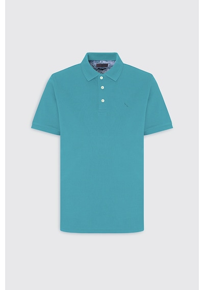 Ac&Co / Altınyıldız Classics  Erkek Petrol Slim Fit Dar Kesim Polo Yaka %100 Pamuk Kısa Kollu Tişört Petrol
