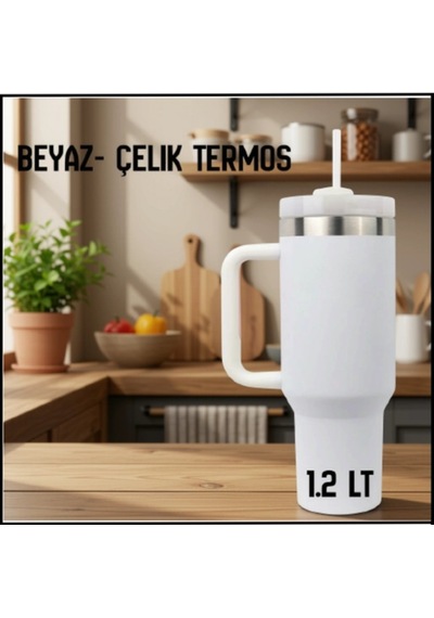 Uyguna-yakala 1.2 Lt Beyaz- Çelik Termos - Rm.178 Çok Renkli