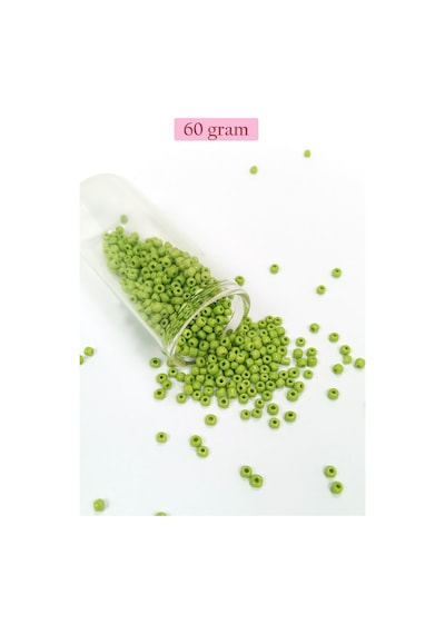 Dökme Cam Kum Boncuk 8/0 3 Mm - 60 Gram - Ihlamur Yeşili - Bnc205