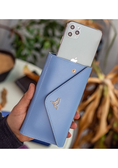 Bk Gift Kişiye Özel İsimli Telefon Ve Bozuk Para Bölmeli Zarf Model Bebe Mavisi Kadın Cüzdanı, Sevgiliye Hediye, Anneye Hediye Renkli Çok Renkli