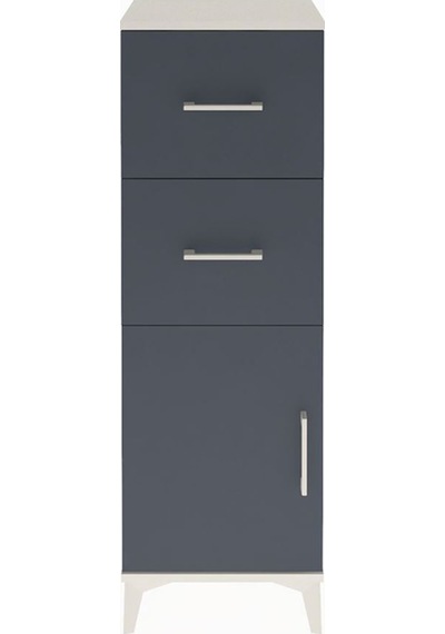 Arges Dolap Tek Raflı 2 Çekmeceli Tek Kapaklı 44x30x134 Aytaşı-antrasit Aytası